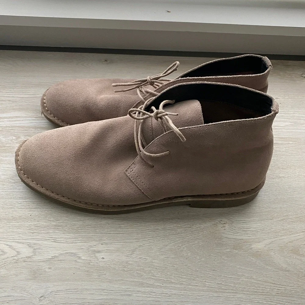 J Crew Suede Desert Chukka Boots Mens 11.5 Taupe AA089